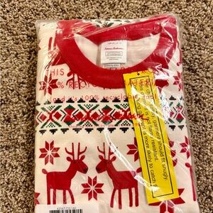 Hanna Andersson Festive Red and White Pajama Set Kids boys or girls size 14